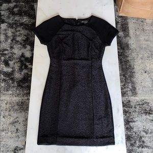 Armani Exchange black textured cocktail dress